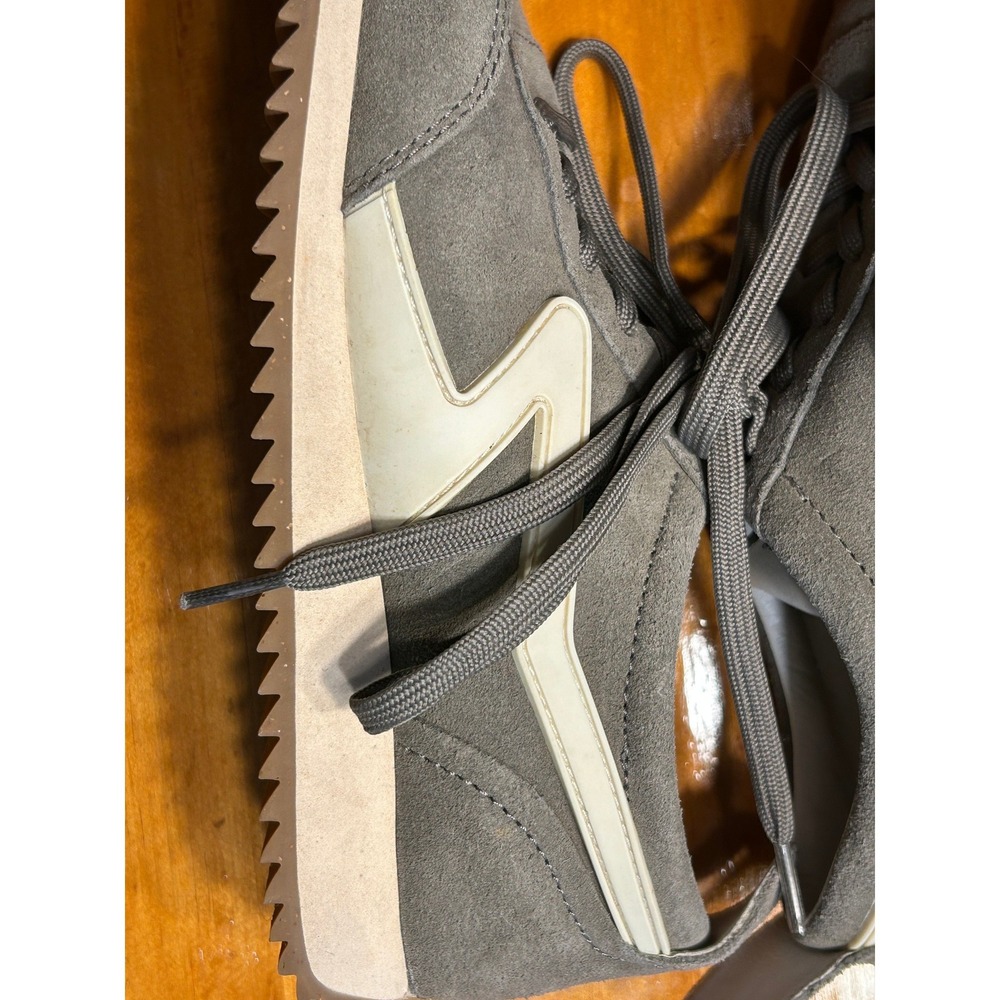 Rag & Bone Retro Runner Suede Sneakers Grey Cream Low Top Lace Up Quiet Luxury - Picture 13 of 16